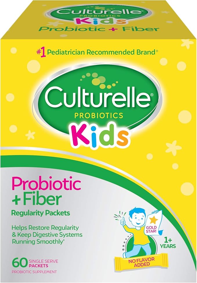 Culturelle Kids Probiotic + Fiber Packets (Ages 3+) - 60 Count &amp Kids Purely Probiotics Packets Daily Supplement Helps Support Kids’ Immune and Digestive Systems