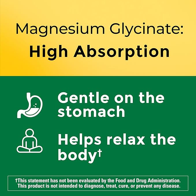 Nature Made High Absorption Magnesium Glycinate 300mg per 3 Capsules Magnesium Supplement for Muscle Heart Nerve and Bone Support 90 Magnesium Bisglycinate Capsules 30 Day Supply