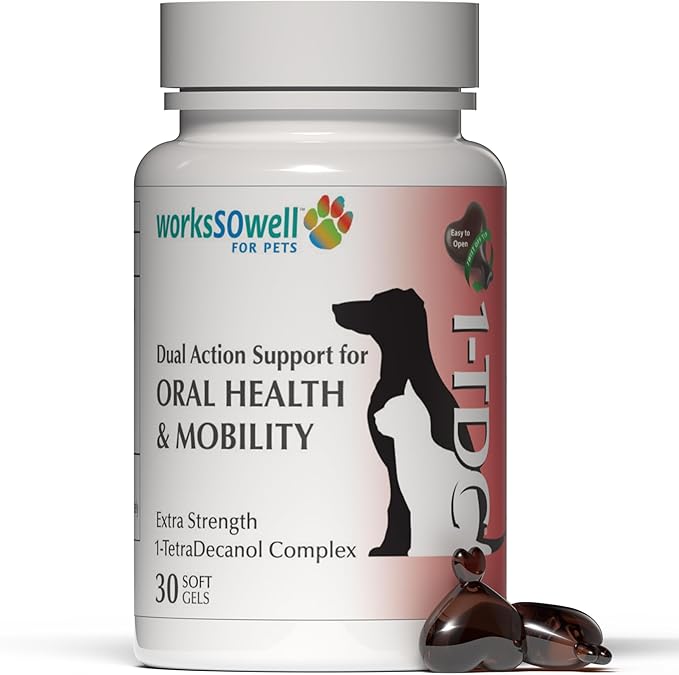 1TDC WorksSoWell Dual Action Hip and Joint Supplement for Dogs &amp Cats - for Large &amp Small Breed - Great for Oral Health Stamina Recovery &amp Arthritis Pain Relief -30 ct