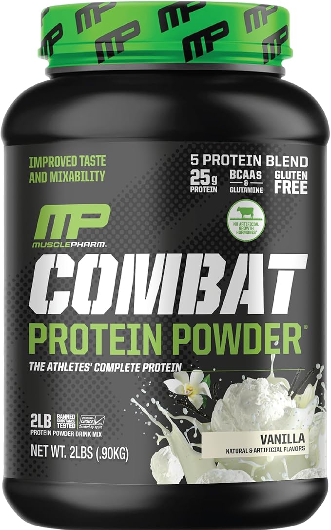 Muscle Pharm Combat Protein 2lb Vanilla and Combat Chocolate Chip Cookie Dough Sport Bars