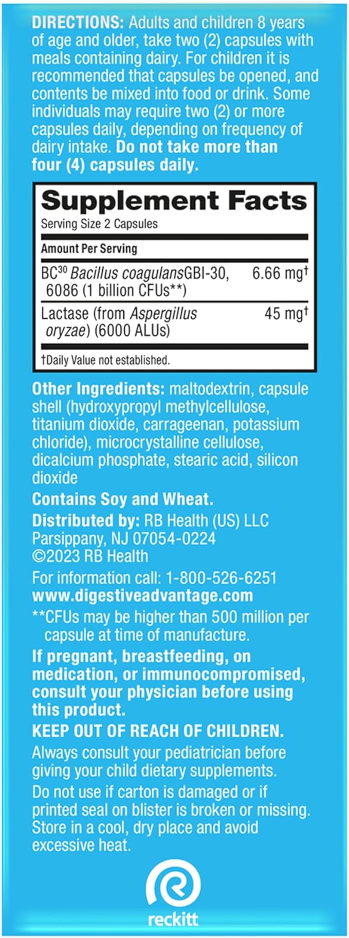 Digestive Advantage Lactose Defense Capsules (96 Count In A Box) Helps Breaks Down Lactose and Defend Against Digestive Upset Supports Digestive and Immune Health CFUs
