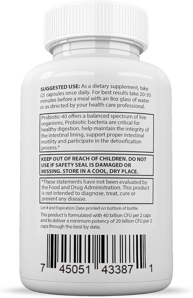 Justified Laboratories (2 Pack Fungus Clear Max Pills 40 Billion CFU Probiotic 120 Capsules