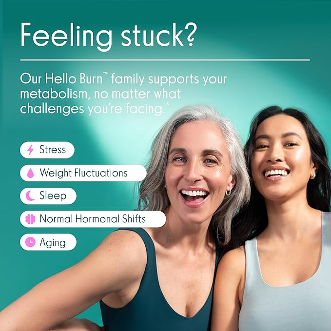 Love Wellness Hello Burn Activate | Support Visceral Fat Burn with HT BPL1 Postbiotic | Supports Healthy Waist Circumference Longevity and Metabolic Wellness | 30 Count