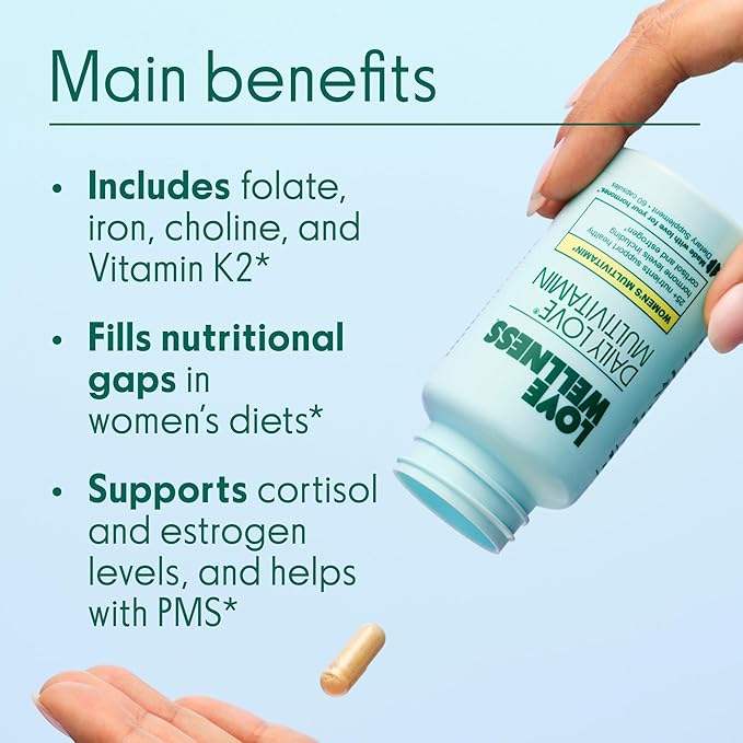 Love Wellness Daily Love Multivitamin &amp Big Brain Probiotics | Mind and Body Duo | Womens Vitamin and Probitoic