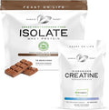 Muscle Feast Micronized Creapure Creatine Monohydrate - Unflavored 250g (x1) and Isolate Whey Protein Powder - Chocolate 5lb (x1) - Muscle Recovery and Performance Bundle