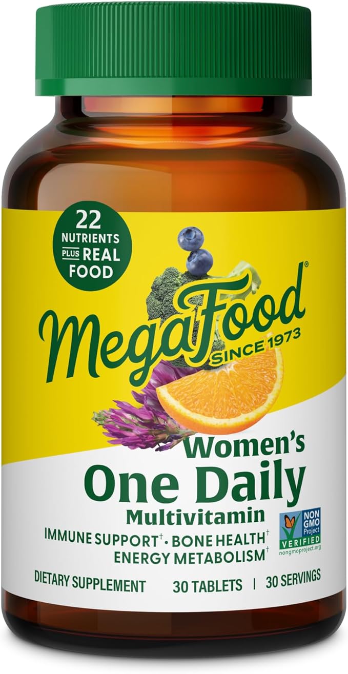 MegaFood Womens Multivitamin One Daily - Multivitamin for Women - Vitamin C Vitamin D Iron &amp B Vitamins - Bone Energy Metabolism &amp Immune Support - Vegetarian GlutenFree - 30 Tablets 30 S