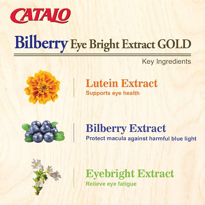 Bilberry Eyebright Extract Gold - for Fatigue &amp Blurry Vision - Eye Vitamins with Bilberry Lutein and Zeaxanthin Supplements for Eye Clarity -Halal - 60 Capsules