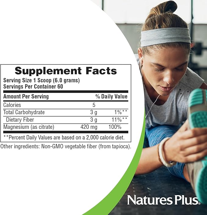 NaturesPlus KalmAssure Magnesium Powder - 0.8 lb Pack of 2 - Unflavored - Supports Nerve and Muscle Relaxation - Non-GMO Gluten Free Vegan - 120 Servings