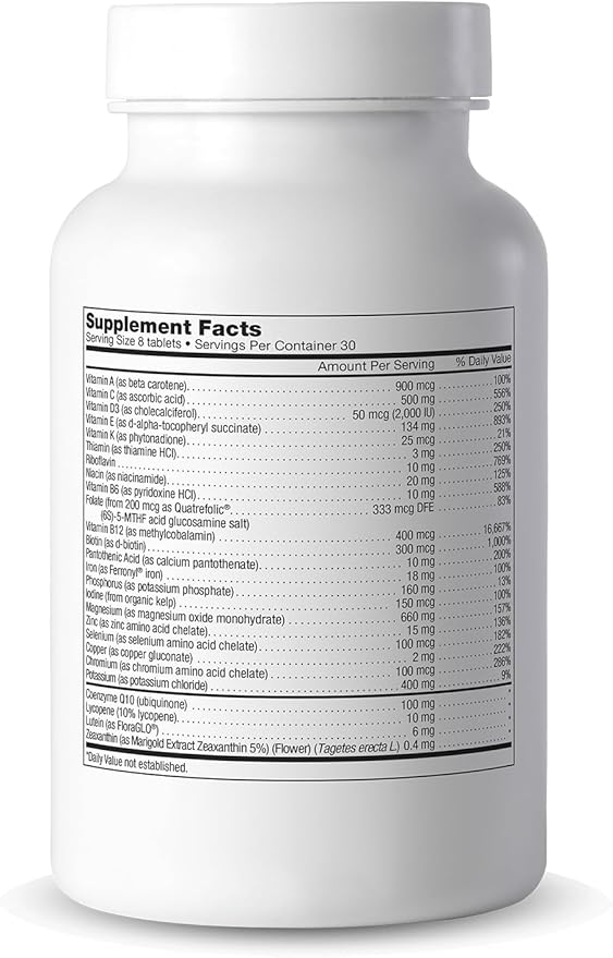 Cooper Complete - Original Comprehensive Multivitamin with Iron - Daily Multivitamin and Mineral Supplement - 30 Servings per Bottle. Pack of 2
