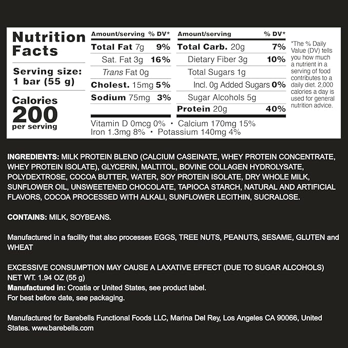 Barebells Cookies &amp Cream Cookie &amp Caramel Bundle - 24 Count 20g High Protein Treats - Chocolate Nutrition Bar with 1g Total Sugars - On-The-Go Breakfast or Post-Workout