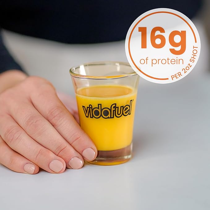 Vidafuel Protein Drink 16g Protein Per 2oz Shot 32 fl oz Carton Citrus Collagen and Whey Drink No Artificial Sweeteners