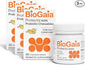 BioGaia Kids Probiotic Chewables | Promote Regularity | Ease Occasional Tummy Troubles | Ages 3+ | Allergen Dairy Soy &amp Gluten Free | Backed by 30 Years of Probiotic Research | 90 Day Supply