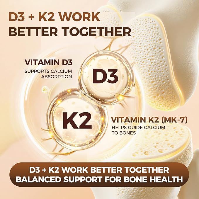 wuliao Real Good Essentials Vitamin D3 K2 10000 iu – 2-in-1 D&ampK Complex Supports Calcium Absorption Immune Health – 300 Softgels (1 Pack)