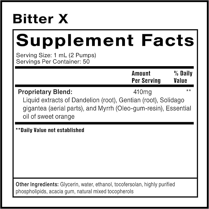 Quicksilver Scientific Dr. Shade's BitterX - Highly Concentrated Bitters for Digestion - Fast Acting Digestive Support &amp Liver Supplement with Dandelion Root Gentian Root Solidago &amp Myrrh (5