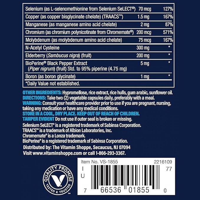 Vthrive Bioactive Immune Multivitamin with Elderberry NAC (120 Vegetable Capsules)