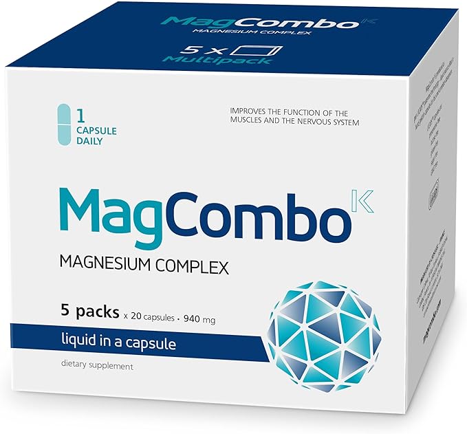 MagCombo - Concentrated Pure Magnesium Special Oil Formula for Maximum Absorption enriched with Vitamins В2 В6 В12 and С only 1 Capsule Daily.