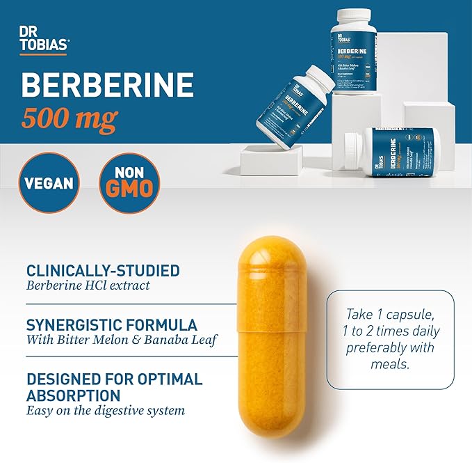 Dr. Tobias Probiotics 30 Billion CFU &amp Berberine 500 mg – Digestive &amp Metabolic Wellness Bundle