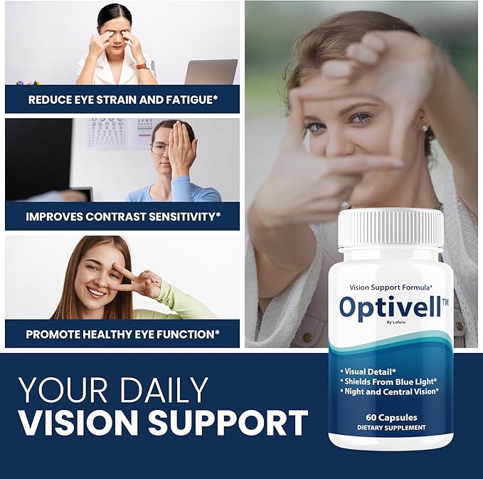 (3 Pack) Optivell Eye Capsules Optivel Pills Vitamins Eye Care Wellness Supplement Healthy Eyesight Retina Sharper Vision Support Formula Clear Eyes Ocular Comfort Health Visual Balance (180 ct)