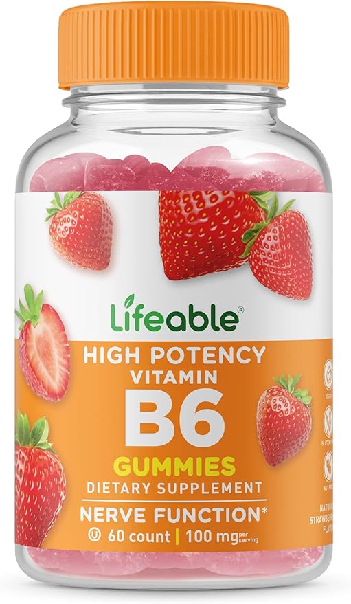 Lifeable Vitamin D 10000 IU + Vitamin B6 Gummies Bundle - Great Tasting Vitamin Supplement Gluten Free GMO Free Chewable Gummy
