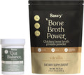 SAVVY Bone Broth Power Vanilla Protein Powder 22g Protein 12g Collagen &amp Gut Balance Probiotics for Women &amp Men 15 Billion CFU 7 Clinically Studied Strains Digestive Health Immune Suppor