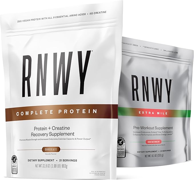 Chocolate Protein Powder Sour Watermelon Extra Mile Stim Free Preworkout Powder Bundle 25g Vegan Protein 5g Creatine Monohydrate Powder 150mg Digestive Enzymes 6g L-Citrulline