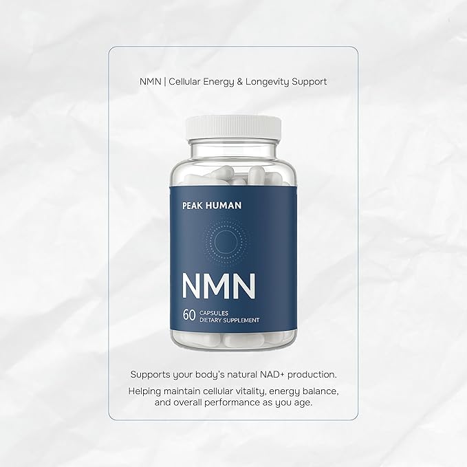 Beta-NMN | Beta Nicotinamide Mononucleotide NAD+ Precursor - Advanced Cellular Energy &amp Longevity - Promotes Vitality Metabolic Function &amp Focus - Non-GMO Vegan Capsules - 60 Count