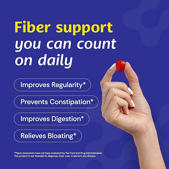 Fiber Gummies for Adults – Sugar Free Prebiotic Fiber Supplement with FOS GLP-1 &amp Digestive Support – 5g Natural Fiber per Serving – Non-Stick Fruit Flavor – 60 Count – Made in USA