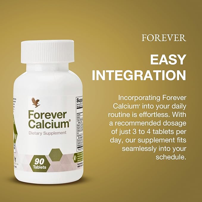 Forever Living - Forever Calcium® - Optimal Bone Health Support - Gluten-Free - Di-Calcium Malate Blend Vitamin D Magnesium and Zinc - 90 Tablets
