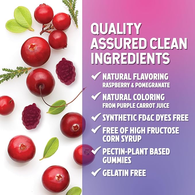 Nature's Nutrition Probiotics for Women Gummies with Cranberry - 6 Premium Strains for PH Balance Digestive Health Vaginal &amp Immune Support Women's Probiotic Gummy for Feminine Health - 120 Gum
