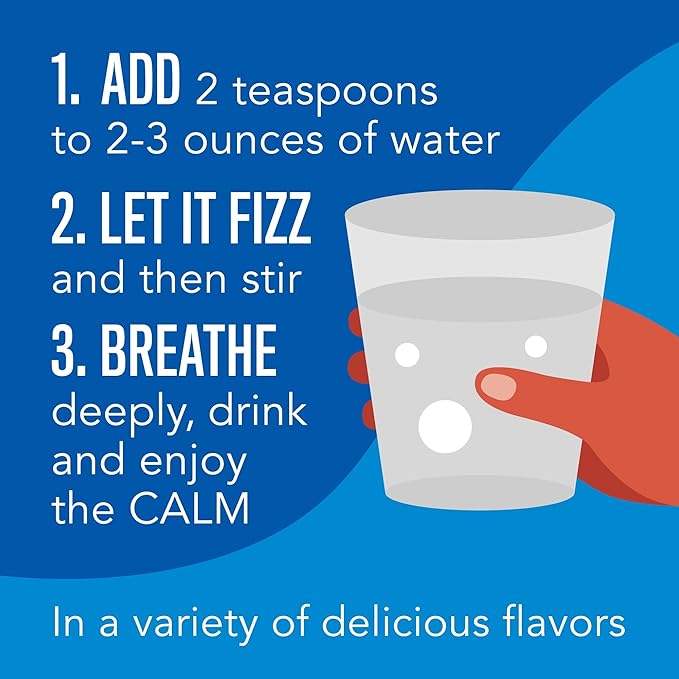 Natural Vitality Calm Magnesium Citrate Supplement Anti-Stress Drink Mix Powder Gluten Free Vegan &amp Non-GMO Raspberry Lemon 0.12 oz 30 Packets