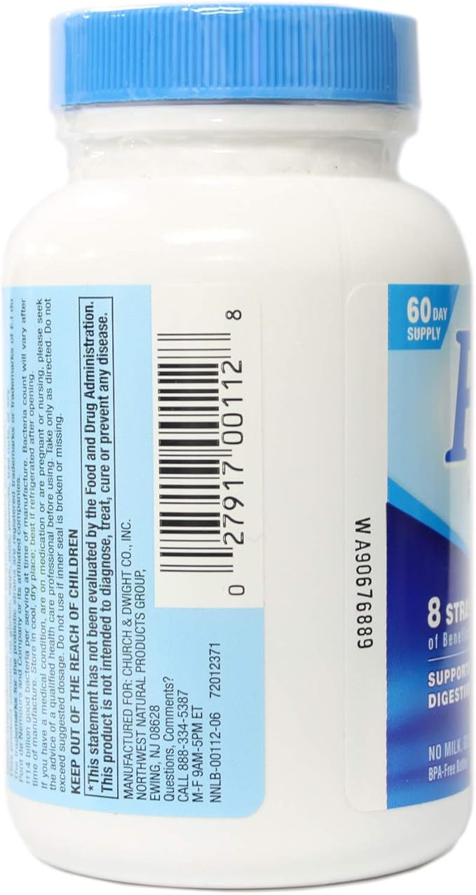 PB8 Probiotic - 3 Pack - 120 Capsules Per Bottle - Supports Digestive Health - 14 Billion CFU - 8 Beneficial Strains - No Milk Gluten or Soy