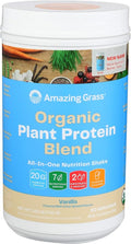 Amazing Grass Organic Plant Protein Blend: Vegan Protein Powder New Protein Superfood Formula All-In-One Nutrition Shake with Beet Root Pure Vanilla 20 Servings