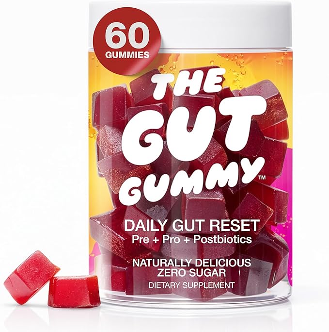 Gut Health for Women &amp Men Pre Post Probiotics Gummies for Digestive Health Constipation Tribiotics for Bloating Immune Support Skin &amp Belly Fat Wellness Tart Cherry – 60 Count