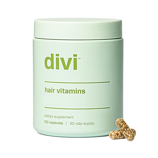 Divi Hair Growth Vitamins for Women and Men - Made with Clean Vegan and Science-Backed Ingredients - Promotes Hair Growth Reduces Shedding Boosts Thickness and Fullness - 30 Day Supply 60 Count