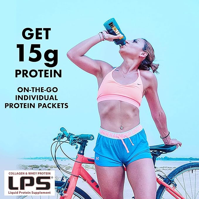 Nutritional Designs Sugar-Free Liquid Collagen &amp Whey Protein Supplement - Non-GMO Drink - Promotes Healthy Skin &amp Hair for Men &amp Women (Honey Vanilla) Pack of 6