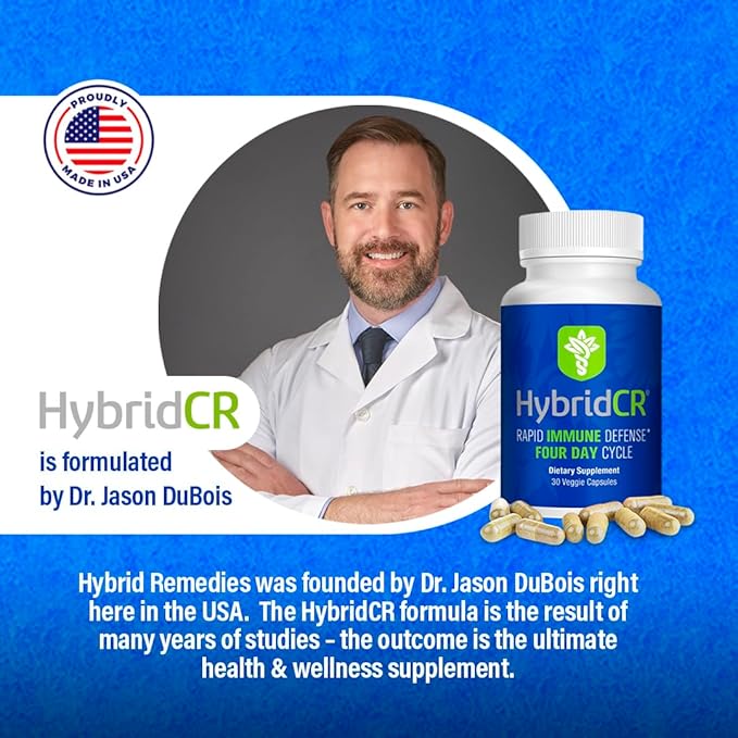 HybridCR Rapid Immunity Supplement | Zinc Echinacea Andrographis Ginseng Selenium Gluten-Free &amp Non-GMO | 5-in-1 Immune Support Supplement | Pharmacist Formulated 2 Month Supply (60 Veggie Ca