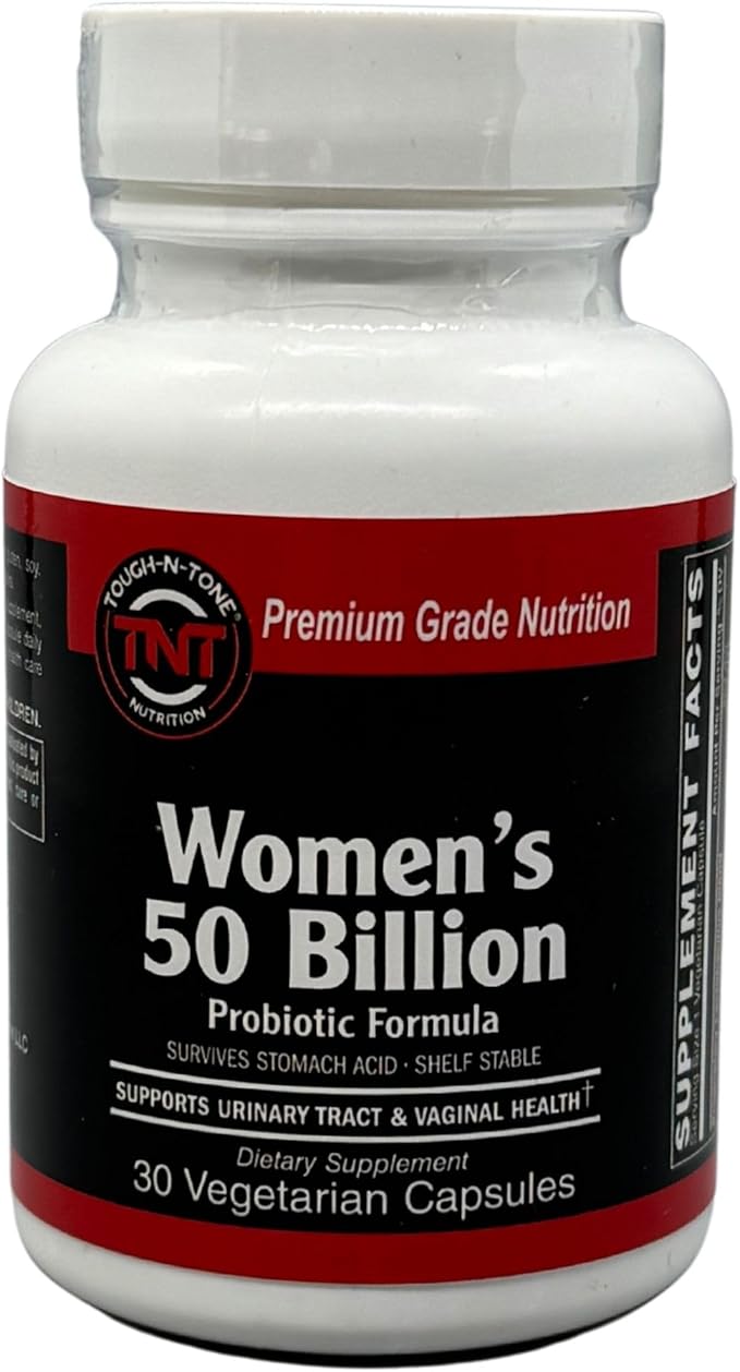 TOUGH-N-TONE Women's 50 Billion Probiotic Formula A Shelf-Stable high-Potency Proprietary Blend containing 50 Billion viable Cells per Capsule and Designed Especially for Women.