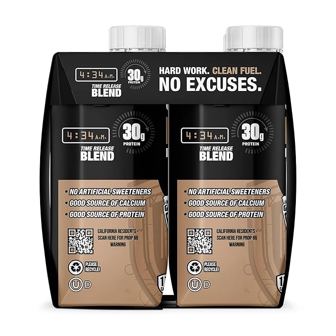 Jocko-Fuel Protein Shake Sweet Cream Coffee Flavor 2 box 30g High Protein Keto Friendly Ready to Drink Shake for Breakfast Post Workout Recovery Low Sugar Energy Drink (11 Fl Oz Sweet Cream Cof
