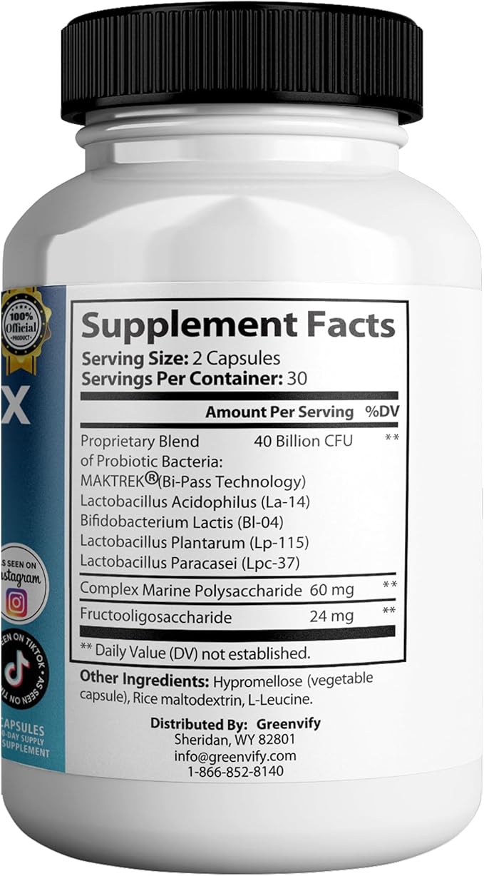 – Extra Strength Probiotic Supplement with 40 Billion CFU – Supports Teeth Gums Ear Nose Throat &amp Digestive Health – 60 Capsules (5)