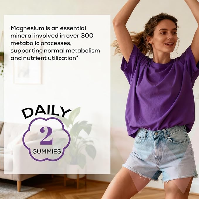 Wondermoon Magnesium Complex Gummies for Women with Vitamin D3 B6 Zinc &amp Potassium – Blueberry Flavor – Supports Relaxation Muscle &amp Bone Health 60 Count