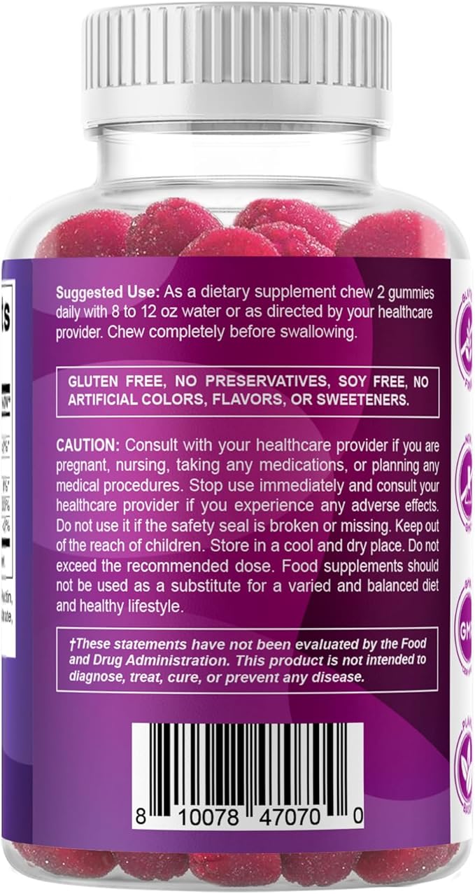 Vitamatic Biotin Gummies 10000 mcg for Stronger Hair Skin &amp Nails - 60 Vegan Gummies - Also Called Vitamin B7 (3 Bottles)