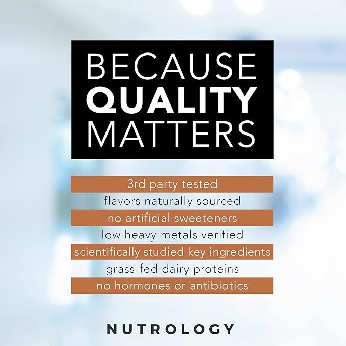 Nutrology TRIPACT Protein - Premium Nutrition Shake - Non-GMO Grass Fed Whey ProteinPlant ProteinsGreensSuperfoods &amp Probiotics - 5g BCAAs - Creamy Chocolate &amp VanillaLatte w/Cinnamon 1.5lb