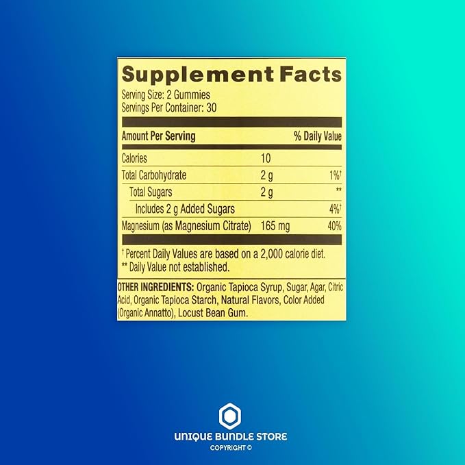 Magnesium 165mg – 60 Gummies Orange Flavor Magnesium Citrate Gummy Magnesium Gummies Chewable Magnesium Supplement for Bone &amp Muscle Health (Pack of 2)