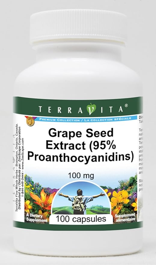Grape Seed Extract (95% Proanthocyanidins) - 100 mg (100 Capsules ZIN: 514845) - 3 Pack