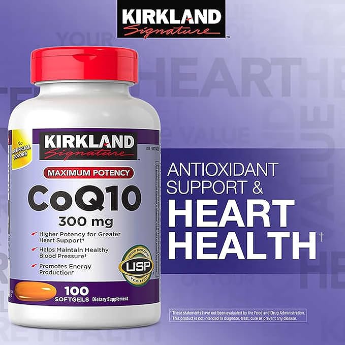 Kirkland Signature CoQ10 300 mg. 100 Softgels (3 Pack)