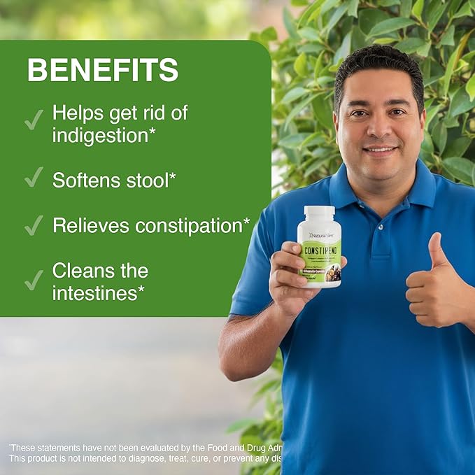 Naturalslim Magnesium Oxide - Constipend for Constipation Relief Colon Cleanser &amp Stool Softeners for Women &amp Men with Magnesium Citrate Aspartate &amp Olive Extract - 120 Vegetable Capsul