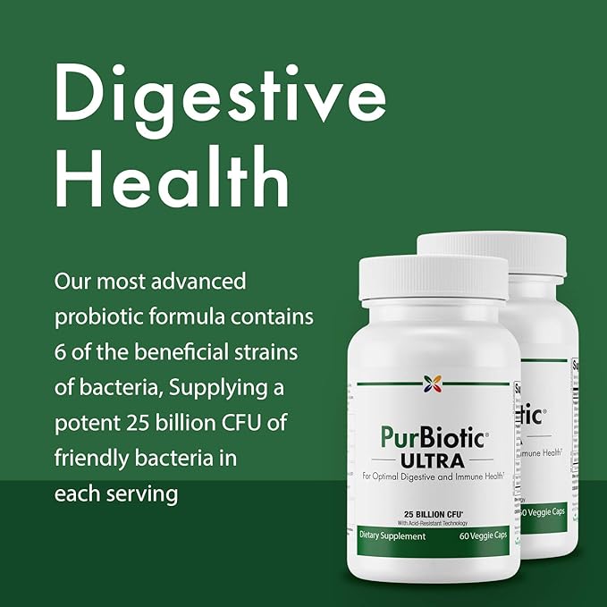 Stop Aging Now - PurBiotic® ULTRA 25 BILLION CFU (PRUWPT) - For Optimal Digestive and Immune Health - 60 Veggie Caps