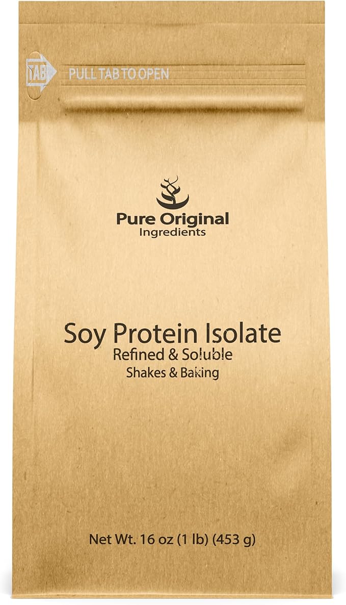 PURE ORIGINAL INGREDIENTS Pea Protein Powder Soy Protein Powder and Hemp Seed Protein Powder Bundle 1 lb Each Soothies &amp Shakes Vegan