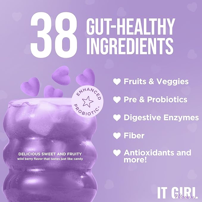 Gut Health Cleanse Detox Gummies for Women &amp Teens – Probiotics Prebiotics Digestive Enzymes &amp Superfoods Greens Blend – Vegan Daily Digestive Supplement for Bloating Relief Debloat &amp G