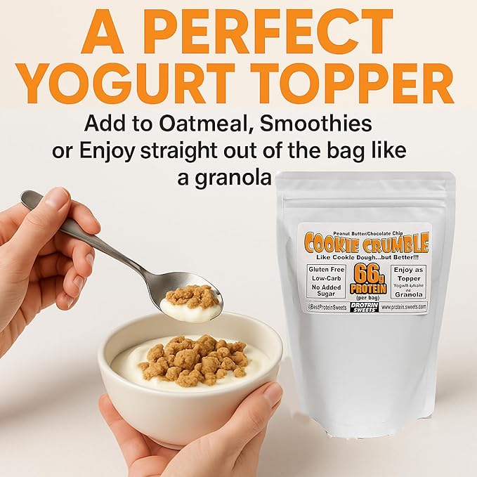 High Protein Cookie – Peanut Butter Chocolate Chip Crumble 66g Protein per Bag Keto Low Carb No Sugar Added Gluten-Free 2 Pack – PROTEIN SWEETS